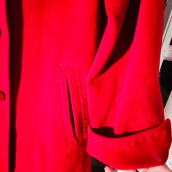 Talbot Classic Tailored Red Wool & Angora Blend Coat - Picture 2 of 6
